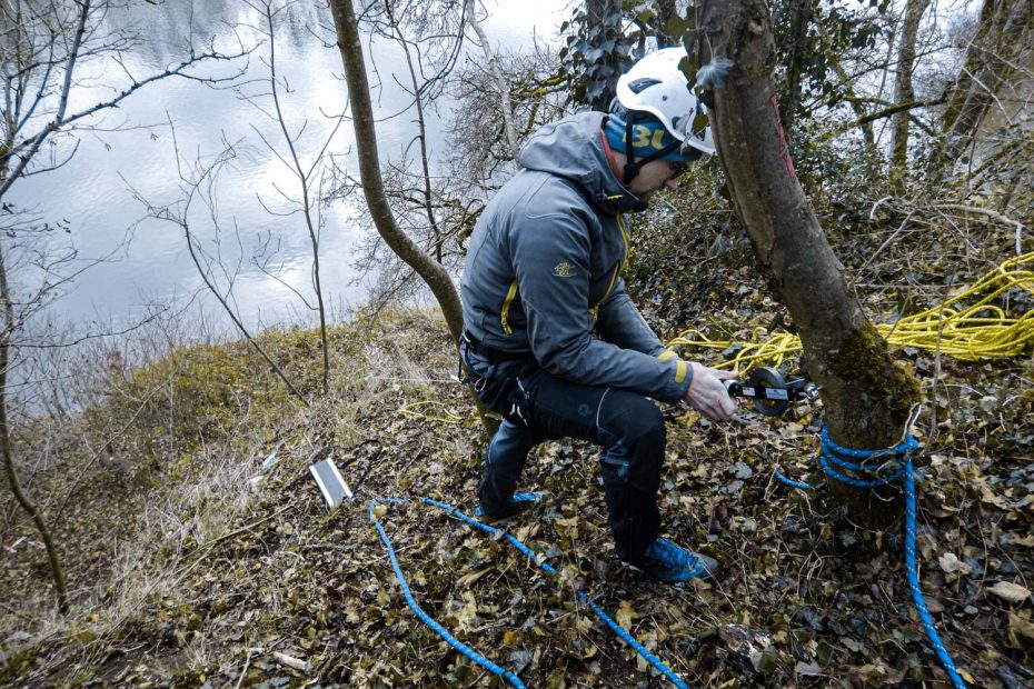 Mitarbeiter Baugeologisches Büro Bauer bei Höhenarbeiten